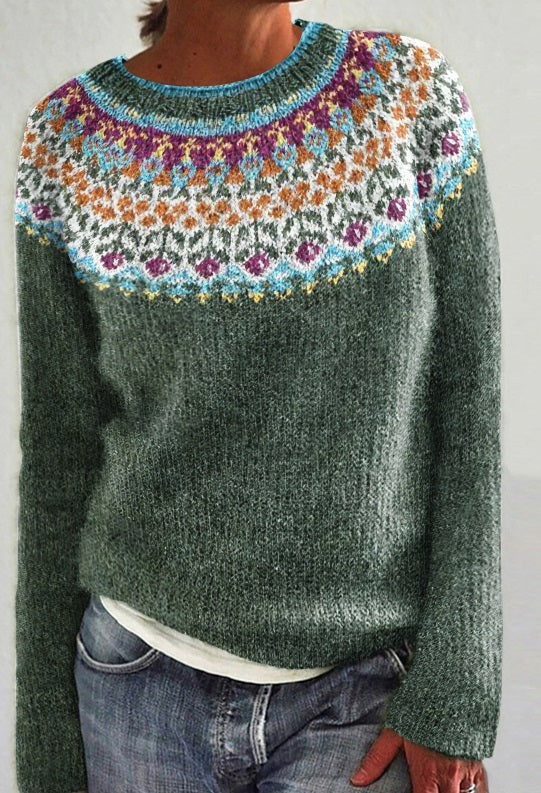 Eleganter Damenpullover mit bezauberndem Gartenmotiv