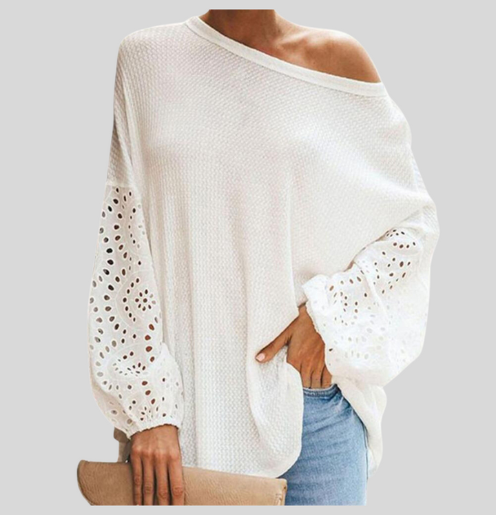 Stylische Damenbluse mit offenen Schultern für einen eleganten und modischen Look