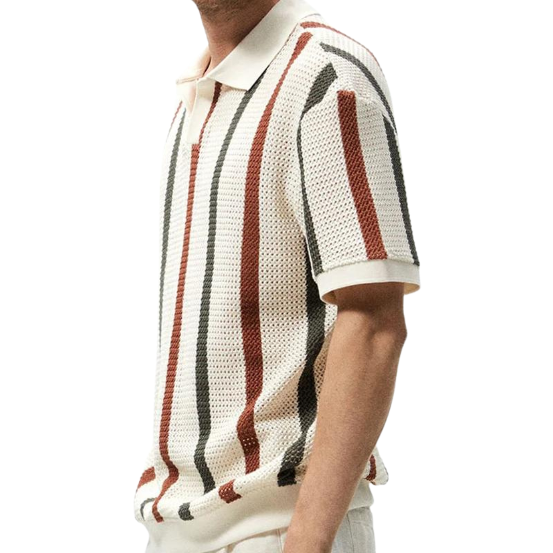 Elegantes Herren-Poloshirt mit elegantem Streifenmuster - bequem und stilvoll für jede Gelegenheit