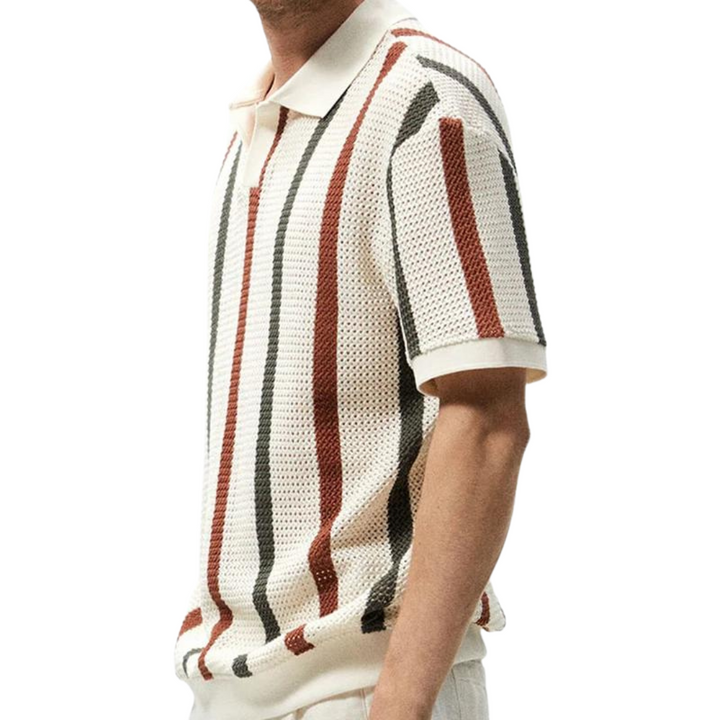 Elegantes Herren-Poloshirt mit elegantem Streifenmuster - bequem und stilvoll für jede Gelegenheit