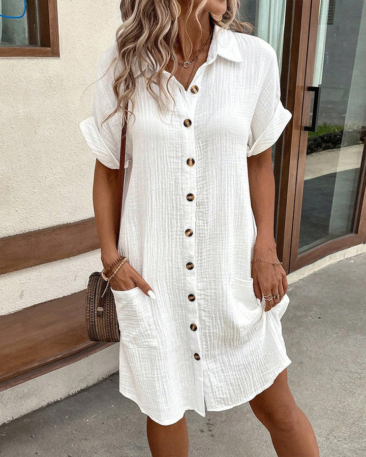 Emilia™ - Abito Camicia in Puro Comfort per un'Eleganza Incomparabile!