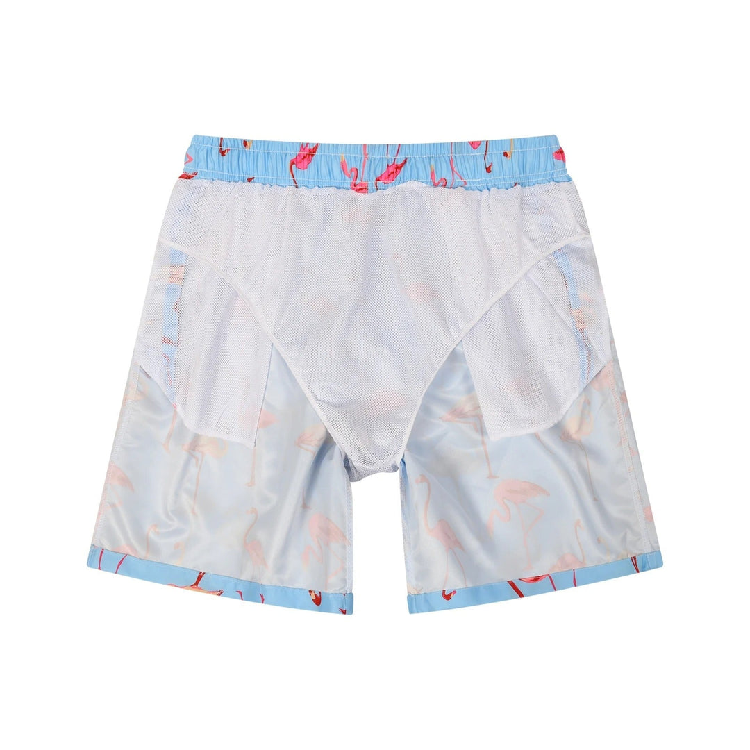 Lichte Blauwe Zwemshort met Trendy Vogelprint - Stijlvol en Comfortabel Hayden