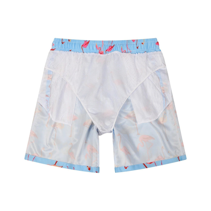 Lichte Blauwe Zwemshort met Trendy Vogelprint - Stijlvol en Comfortabel Hayden