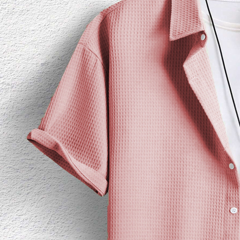 Modisches und bequemes Herren-T-Shirt aus elegantem Waffelstrick