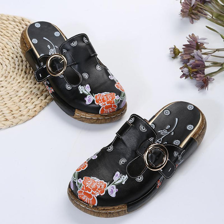 Susa - Modische und handgefertigte Damenpantoffeln mit Blumenmuster für eleganten Komfort