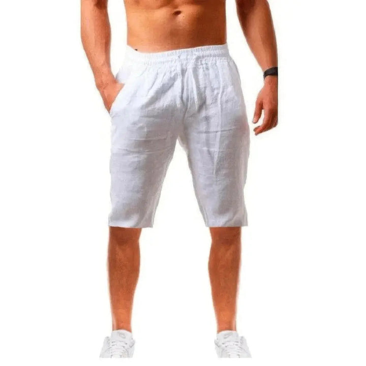 Męskie lniane spodenki fitness – Komfortowe i stylowe spodnie treningowe na każdą aktywność