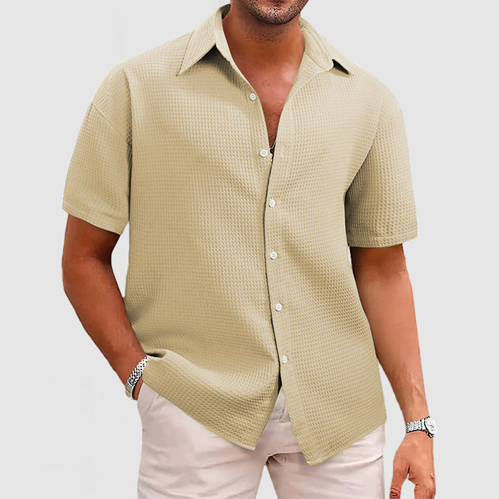 Modisches und bequemes Herren-T-Shirt aus elegantem Waffelstrick