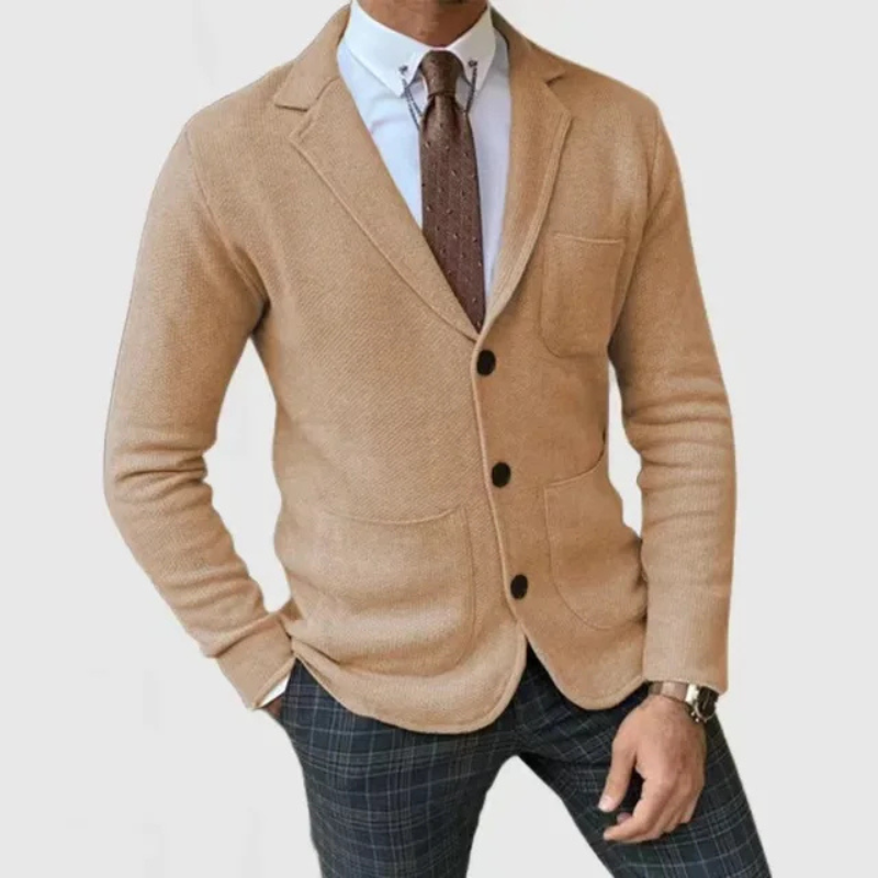Modischer Slim Fit Strickblazer für Herren mit modernem Design