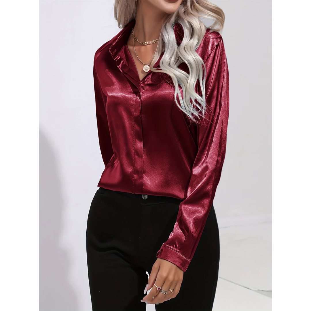 Elegantes Langarmhemd mit Knopfleiste für Damen - eine elegante und modische Wahl
