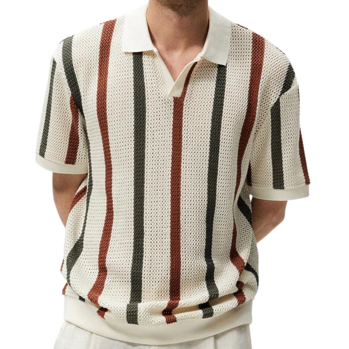 Elegantes Herren-Poloshirt mit elegantem Streifenmuster - bequem und stilvoll für jede Gelegenheit