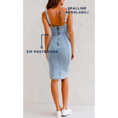 Sara™ - Stilvolles Denim-Kleid mit taillierter Passform für einen eleganten Effekt