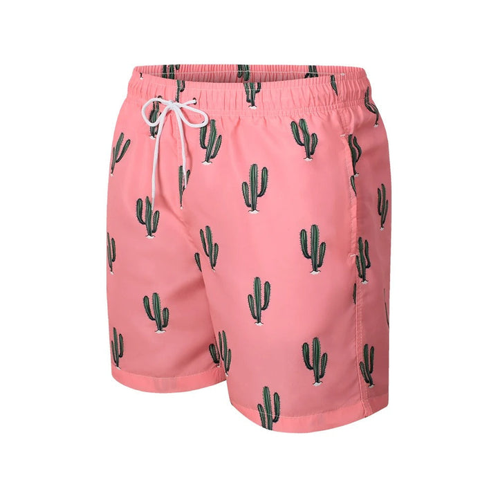 Modieuze roze zwemshort met trendy cactusprint voor een stijlvolle uitstraling - Brayden