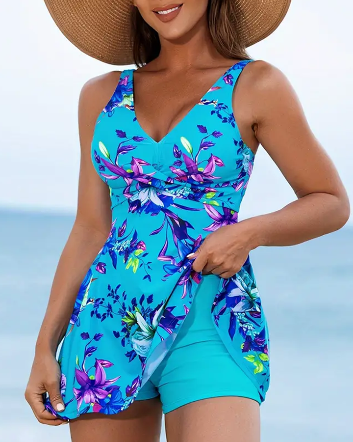 Feike | Elegantes Badekleid mit tropischem Blumendruck für einen luxuriösen Zomerlook