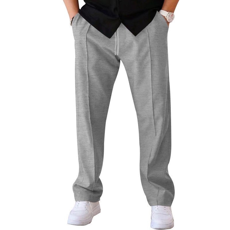 Modische und bequeme Herrenhose mit weitem Bein aus atmungsaktivem, leichtem Stoff