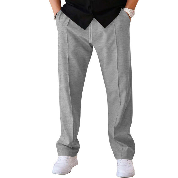 Modische und bequeme Herrenhose mit weitem Bein aus atmungsaktivem, leichtem Stoff