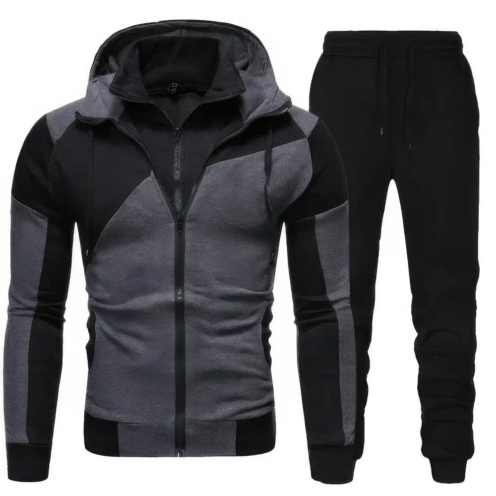 Sportset für Männer - trendiger Kapuzenpulli und Jogginghose mit Strasssteinen für Komfort und Style beim Training