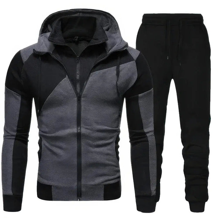 Sportset für Männer - trendiger Kapuzenpulli und Jogginghose mit Strasssteinen für Komfort und Style beim Training