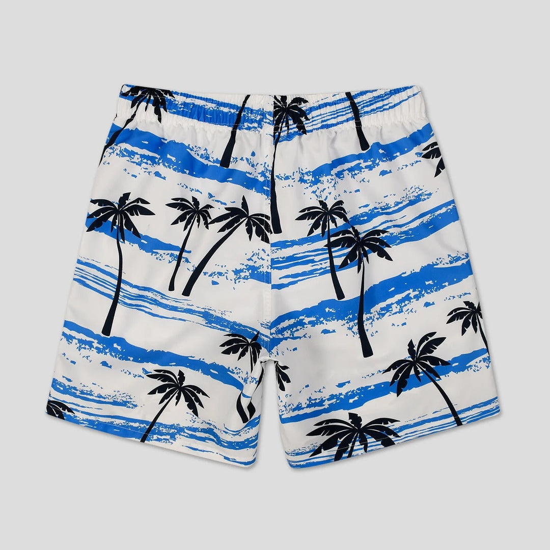 Matias stijlvolle witte zwemshort met trendy boomprint voor een frisse en modieuze look