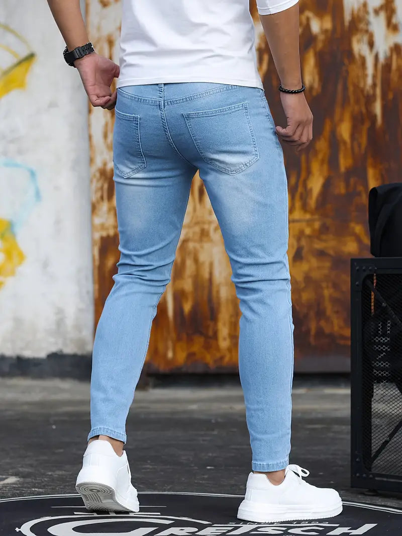 Stylische Herren-Skinny-Jeans aus mittelschwerem Stretch-Denim - garantierter Komfort und modischer Look