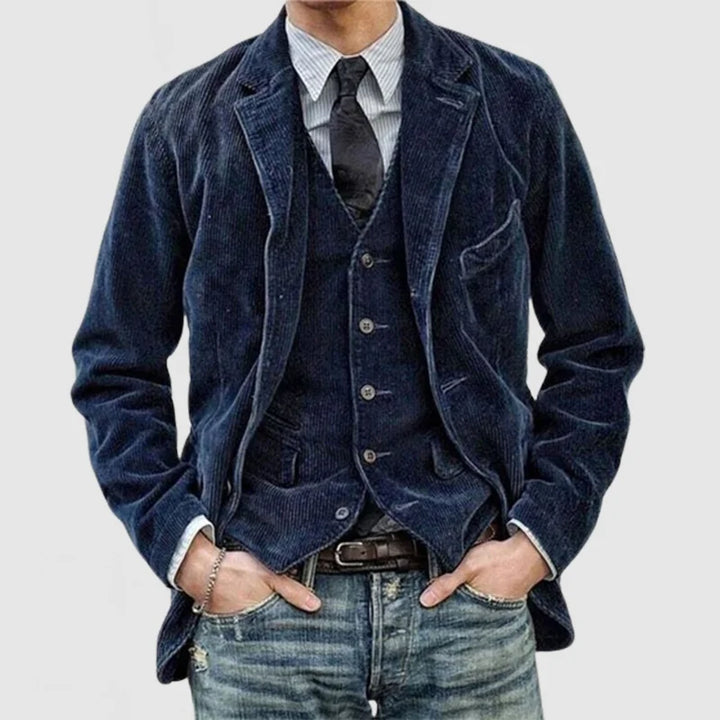 Modische Herren-Cordjacke mit funktionellen Fronttaschen