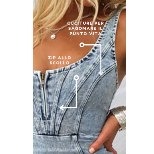Sara™ - Stilvolles Denim-Kleid mit taillierter Passform für einen eleganten Effekt