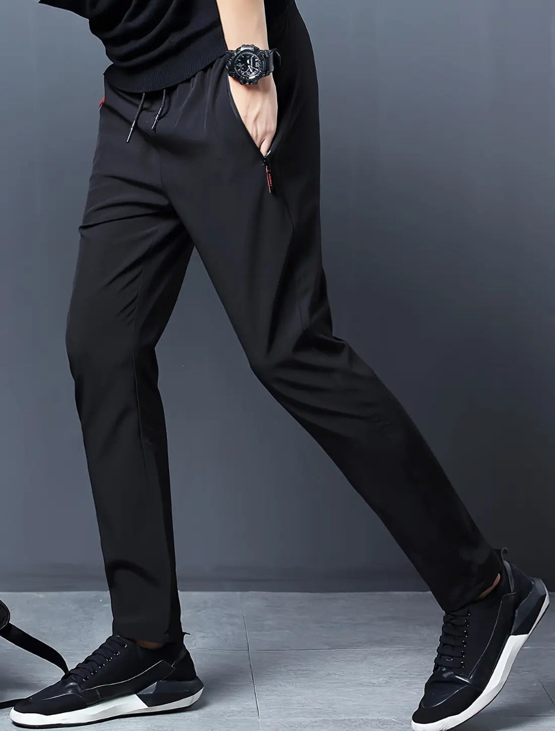 VIQA Męskie Spodnie Sportowe Slim Fit – Lekkie, Elastyczne na Co Dzień i Trening