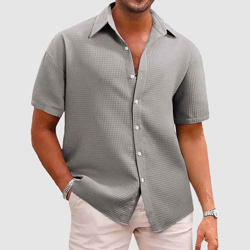Modisches und bequemes Herren-T-Shirt aus elegantem Waffelstrick