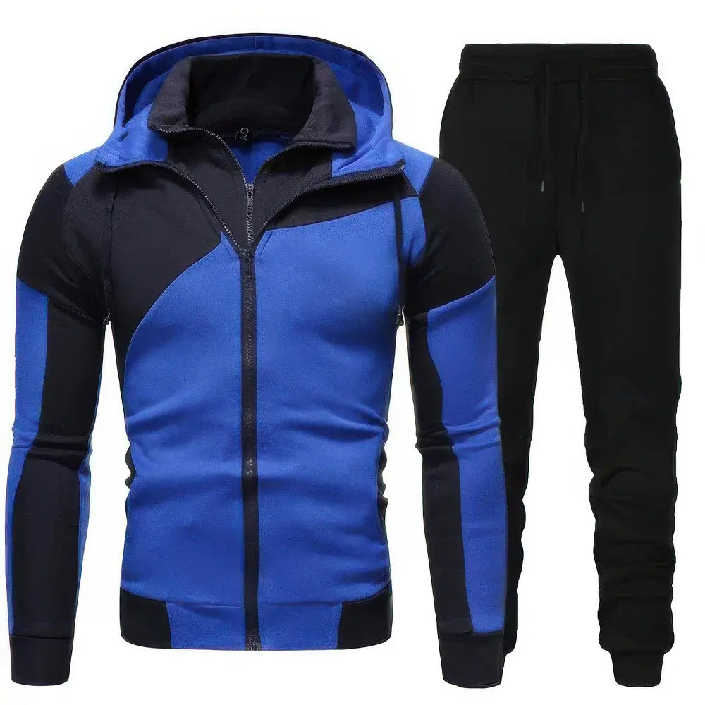 Sportset für Männer - trendiger Kapuzenpulli und Jogginghose mit Strasssteinen für Komfort und Style beim Training