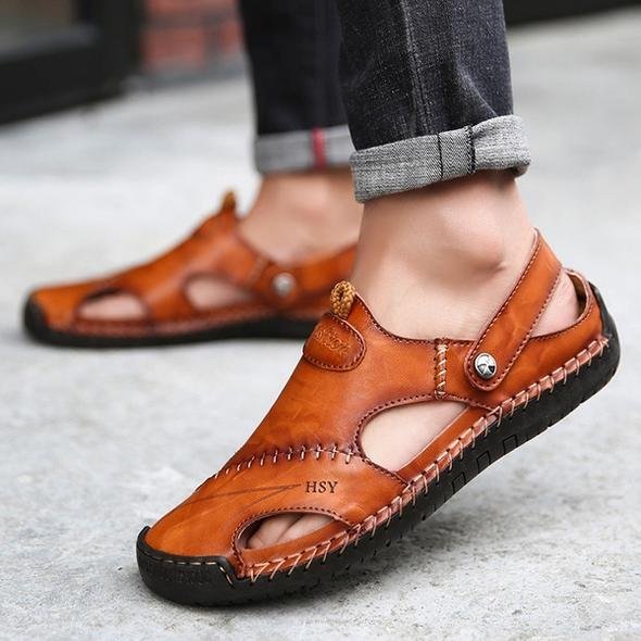 Elegante und bequeme Herrensandalen aus atmungsaktivem Leder für ganztägigen Komfort