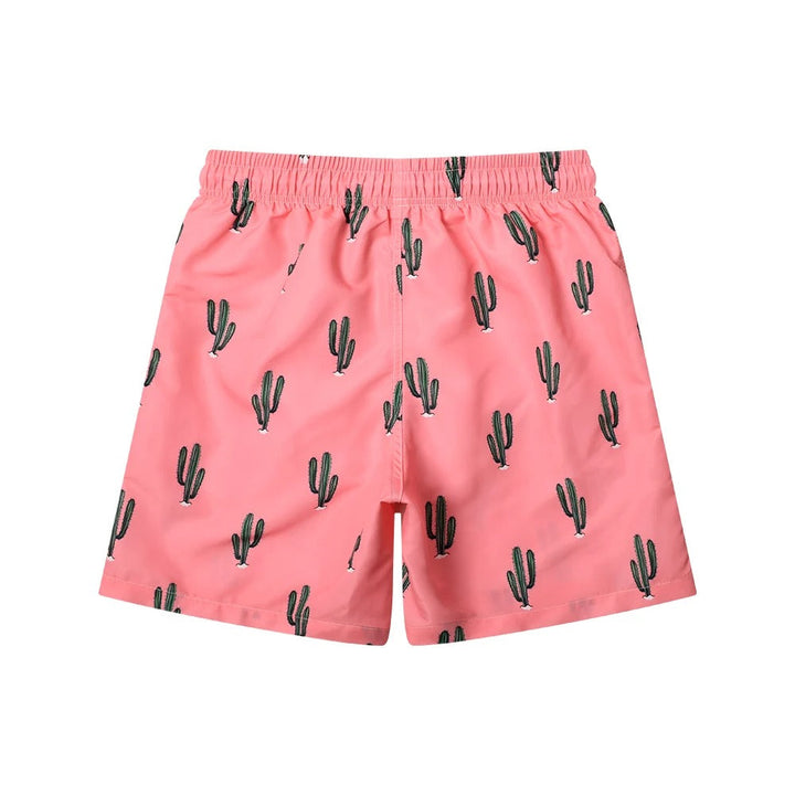Modieuze roze zwemshort met trendy cactusprint voor een stijlvolle uitstraling - Brayden