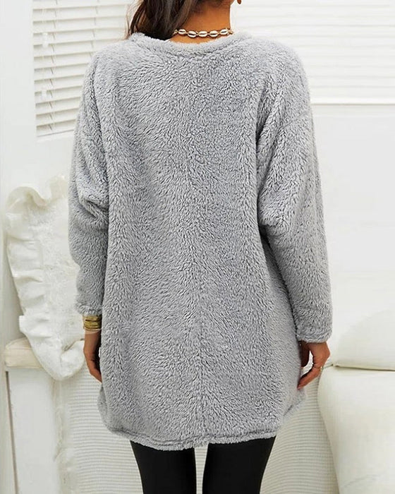 Modischer Damenpullover mit funktionellen Taschen für einen einzigartigen, lässigen Stil