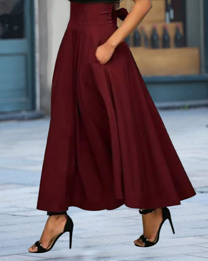 Elegante Damen Hochtaillierte Lange Rock - Saphira