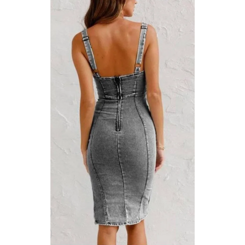 Sara™ - Stilvolles Denim-Kleid mit taillierter Passform für einen eleganten Effekt