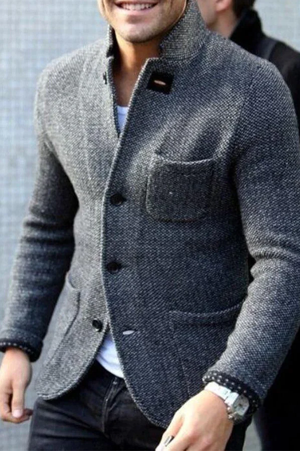 Elegante, elegante Herren-Businessjacke Alexis mit Knopf und warmem Daunenfutter