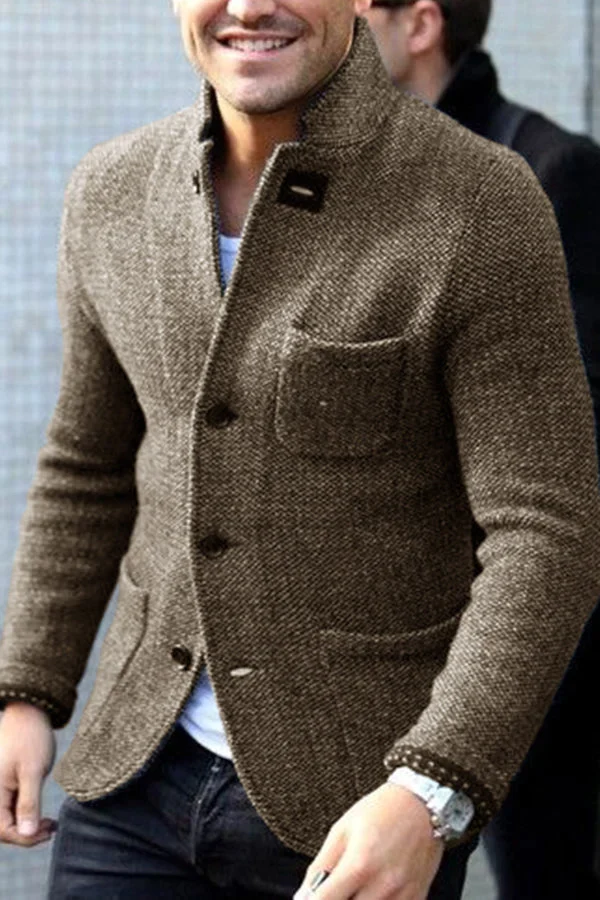 Elegante, elegante Herren-Businessjacke Alexis mit Knopf und warmem Daunenfutter