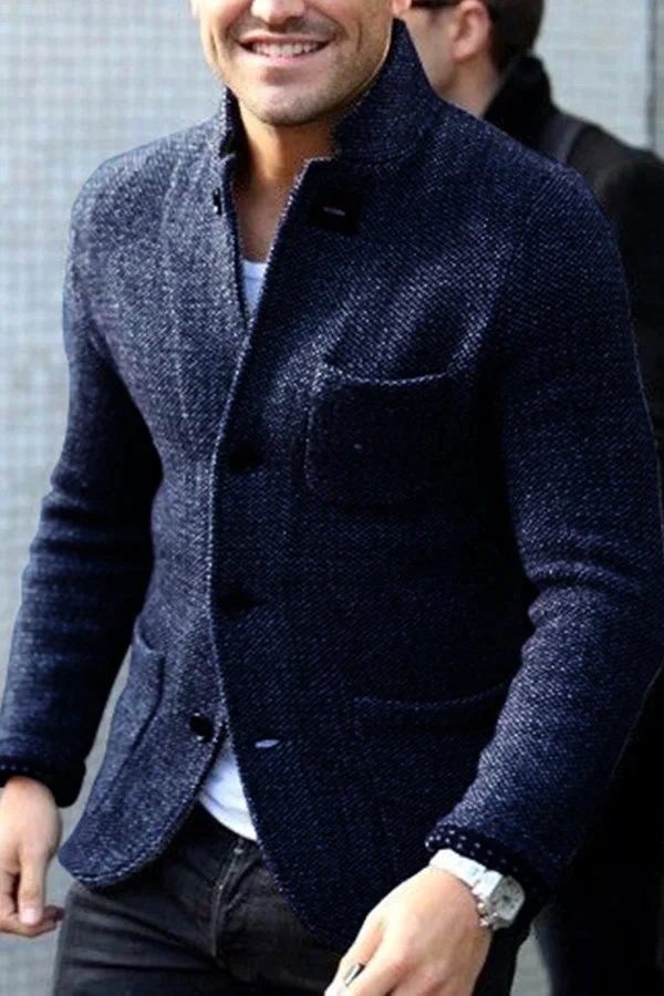 Elegante, elegante Herren-Businessjacke Alexis mit Knopf und warmem Daunenfutter