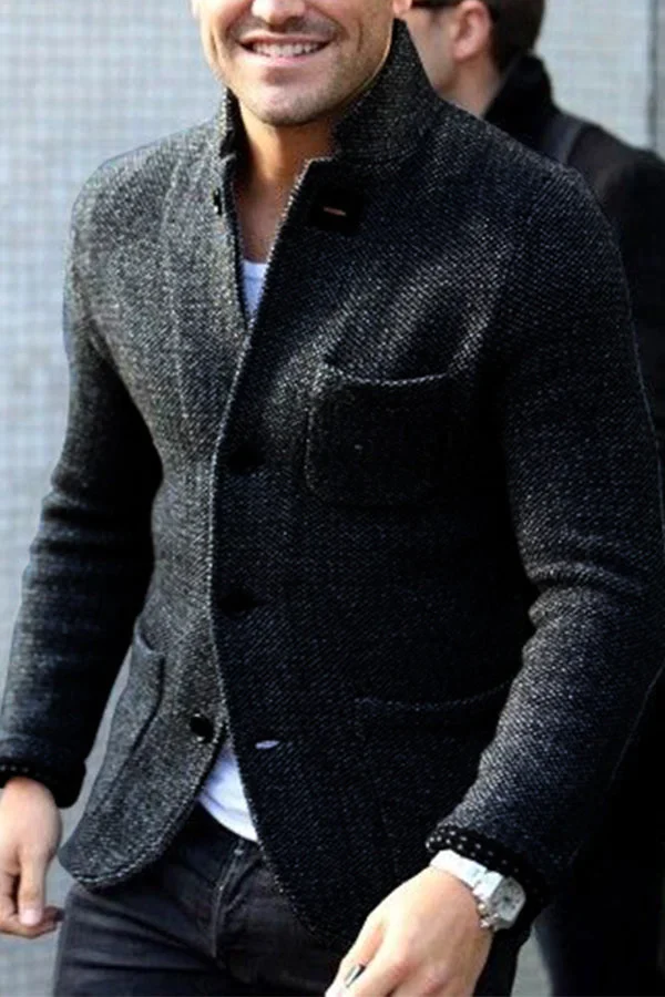 Elegante, elegante Herren-Businessjacke Alexis mit Knopf und warmem Daunenfutter