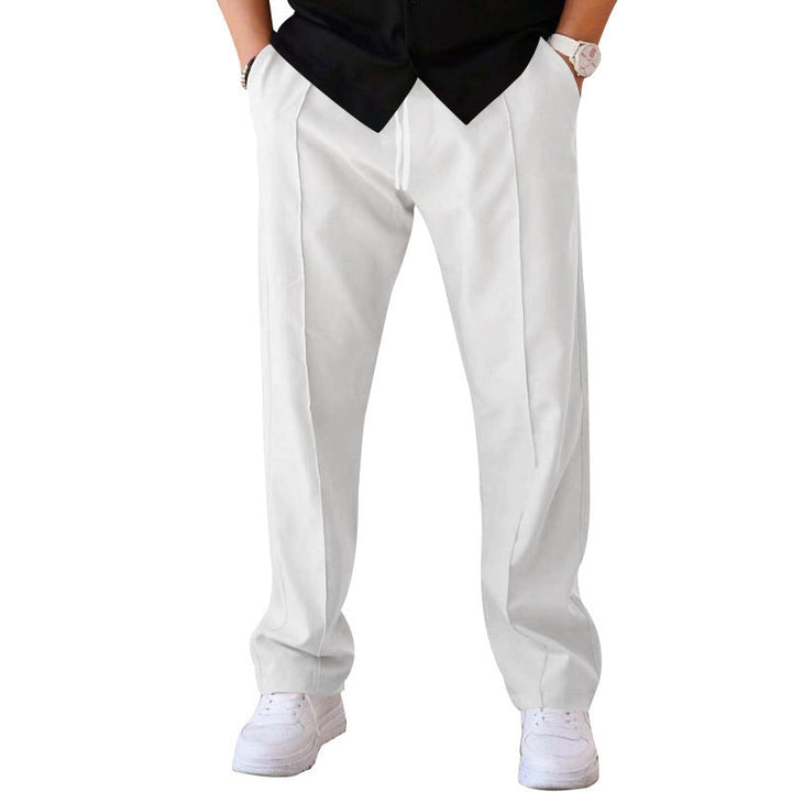Modische und bequeme Herrenhose mit weitem Bein aus atmungsaktivem, leichtem Stoff