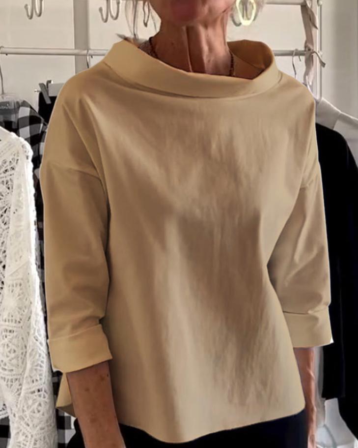 Modisches Damentop mit elegantem Stehkragen - perfekt für jede Gelegenheit