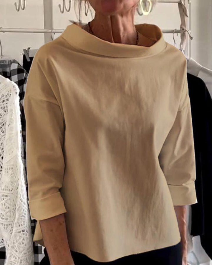 Modisches Damentop mit elegantem Stehkragen - perfekt für jede Gelegenheit