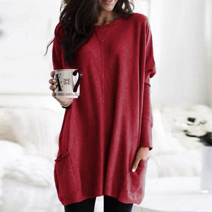 Eleganter Damenpullover mit funktionellen Taschen - perfekt für jede Gelegenheit