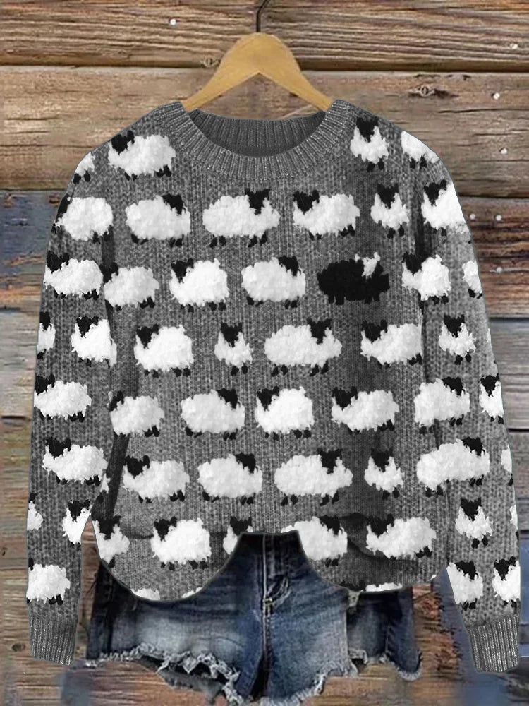 Modischer Damenpulli mit auffälligem Print - modisch und bequem
