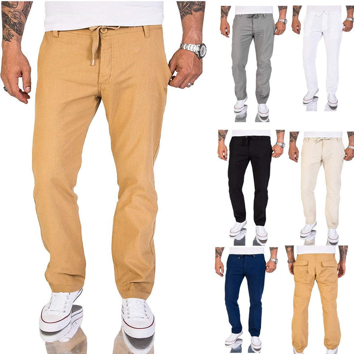 Stilvolle und bequeme Herren-Lederhose aus Baumwolle in einer eleganten monochromen Ausführung
