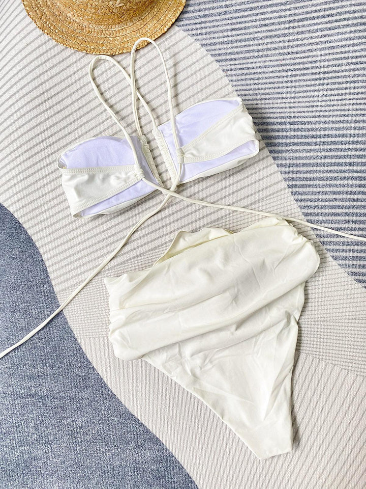 Valia | Luxe Hoge Taille Bikini met Verfrissende Bloemenprint en Stijlvolle Straps