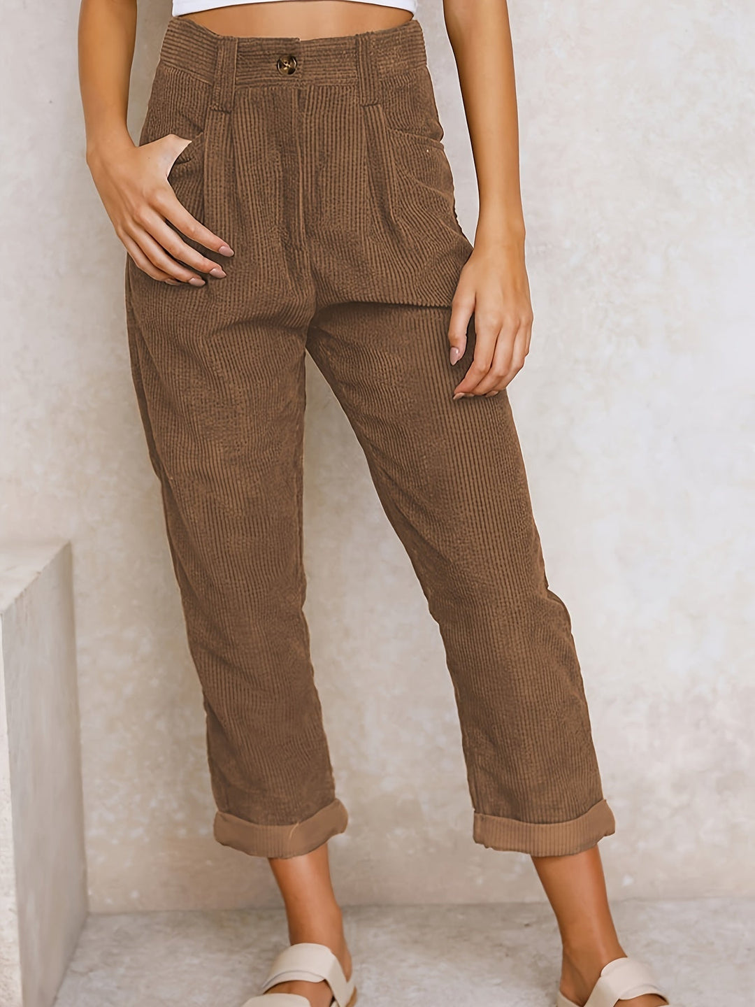 Elegante Damenhose mit hoher Taille für einen modischen und anspruchsvollen Look