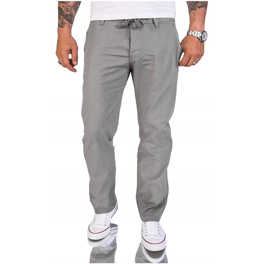 Stilvolle und bequeme Herren-Lederhose aus Baumwolle in einer eleganten monochromen Ausführung
