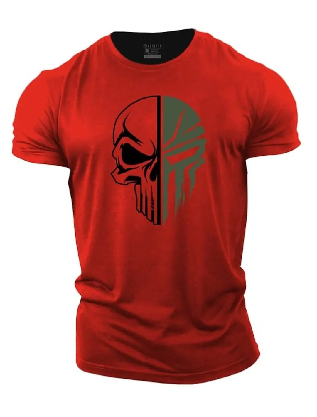Herren-T-Shirt mit elegantem Totenkopf-Motiv im Military-Stil - eine einzigartige Ergänzung für Ihre Garderobe