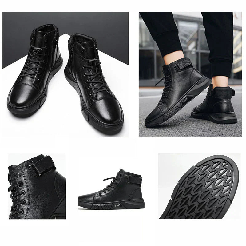 Stilvolle schwarze Herrenschuhe aus Leder für jede Gelegenheit