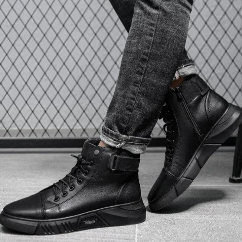 Stilvolle schwarze Herrenschuhe aus Leder für jede Gelegenheit