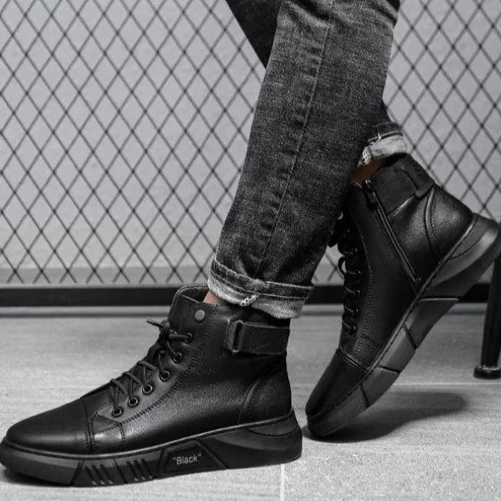 Stilvolle schwarze Herrenschuhe aus Leder für jede Gelegenheit